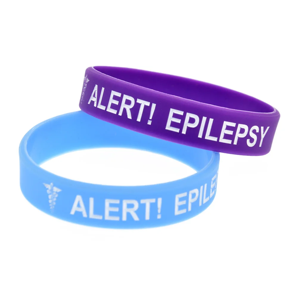 Epilepsy Awareness Purple Silicone Wristband Medical Alert Bracelet ...