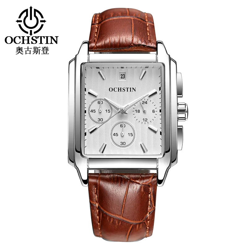 

OCHSTIN 063 Luxury Sports Quartz Watches For Man Muti-function Chronograph Leather Strap Military Waterproof WristWatch