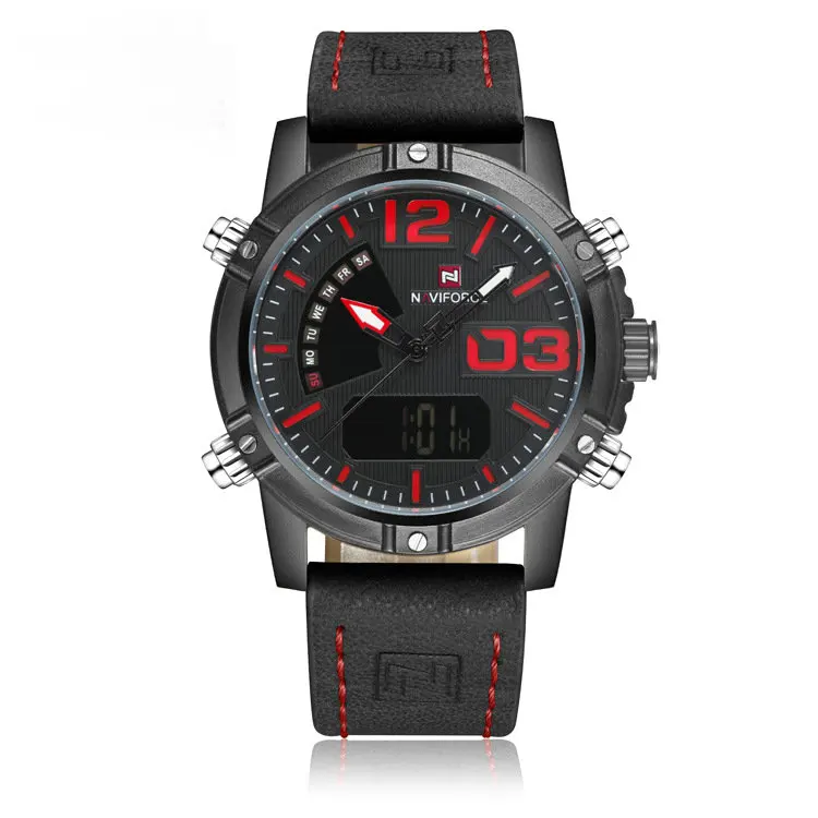 

NAVIFORCE 9095 Men's Digital+Quartz Watches Dual Display Electronic Watches Slap Watch, As picture