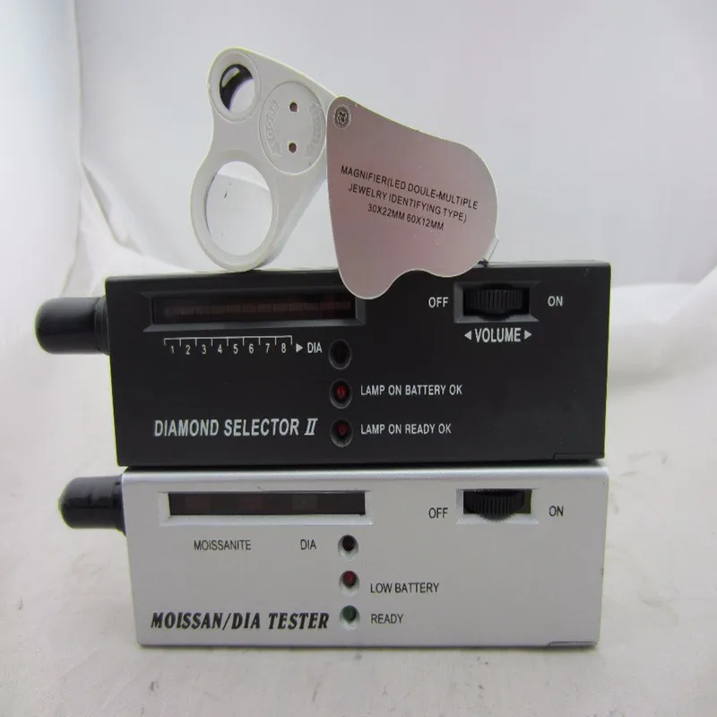 

moissanite & diamond detector set, diamond selector, goldsmith jewelry tool moissanite tester with 30x60x magnifier, Gray