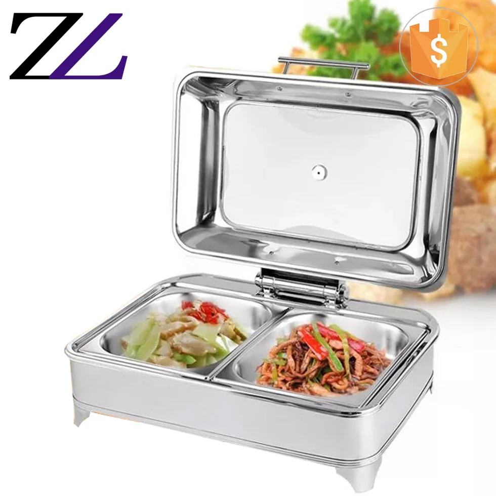 Electrical Cheffing Dishing Buffet Rechaud Chaffer Glass Showcase Buffet Induction Chafing