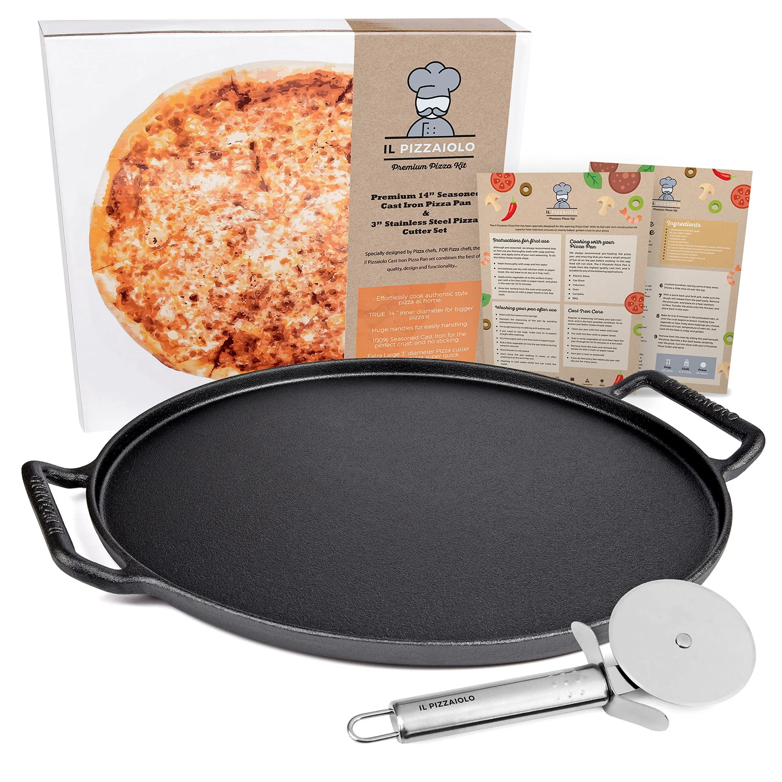 Buy Cast Iron Pizza Pan Stone PreSeasoned 16" Cast Iron Pizza Pan