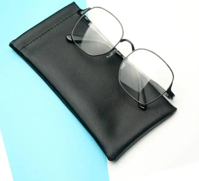 

High Quality New Design Spring Bellows Open Squeeze Top PVC Sunglasses Pouch PU Eyeglass Bags, Custom colors