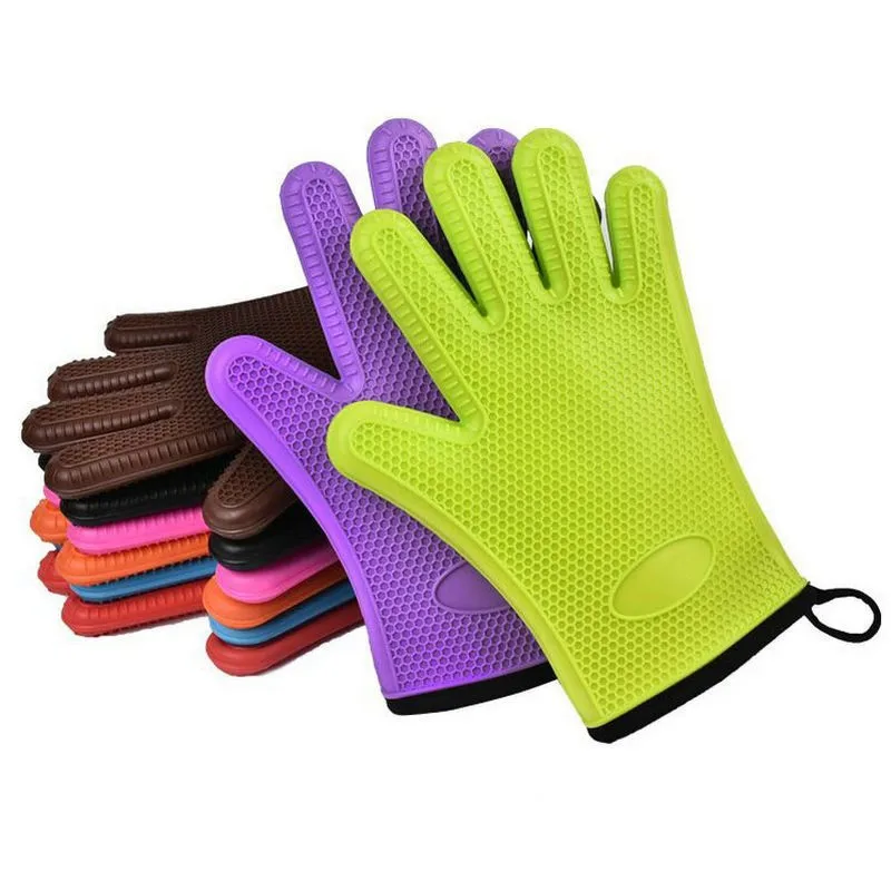 Bpa Free Heat Resistant Silicone Bbq Gloves Nonstick Easy Clean