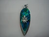 Surf Table Necklace Rasta Necklace Surfboard with Marijuana Leaf Swirl Hand Painted Epoxy Pewter Pendant Necklace