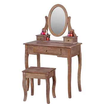 New Design Antique Vanity Mdf Dresser Dressing Table With Mirror