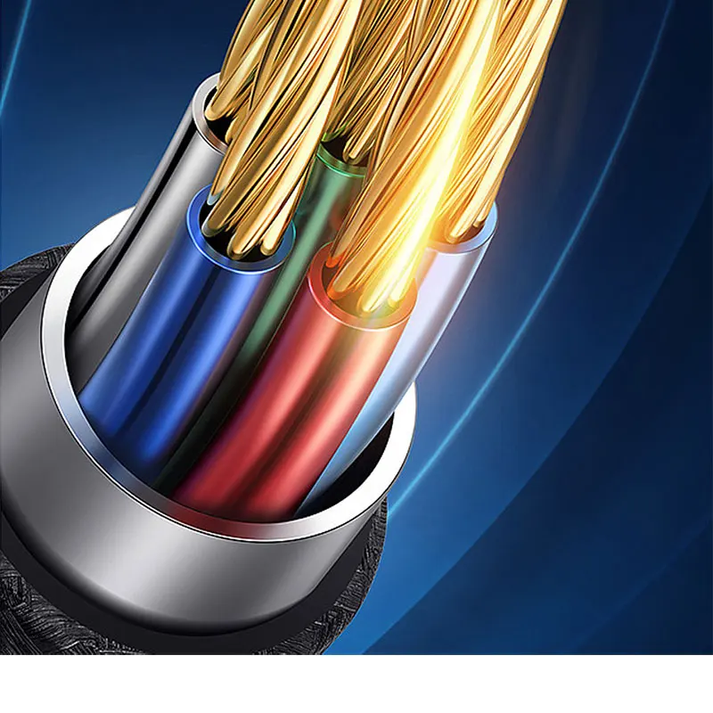 MOXOM Micro USB Cable 2.4A Black Charger Phone Cable Nylon Braided Mobile Cables - ANKUX.COM