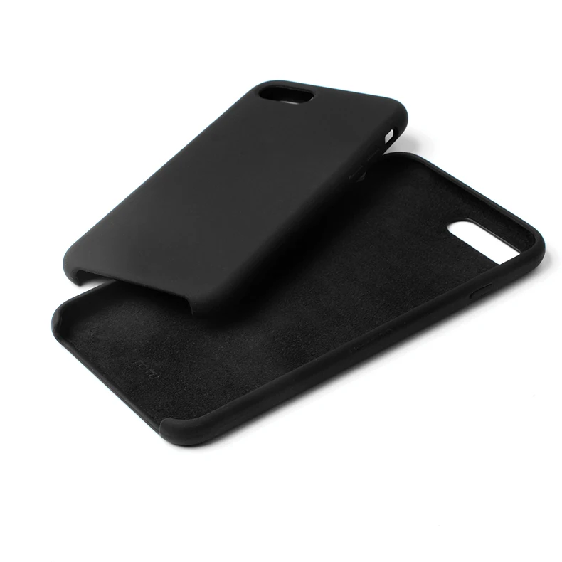 

For iPhone 8 plus case liquid silicone phone case for iPhone 7 plus case, Black