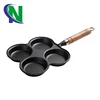 European Cookware Sets 4 Cup Cast Iron Egg Frying Pan, Skillet Non Stick Egg Cooker Pan Black