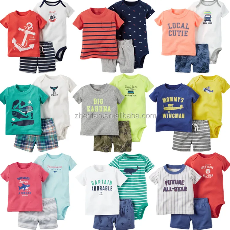 

3pcs 100%cotton unisex baby bodysuits matching with shorts and t-shirts