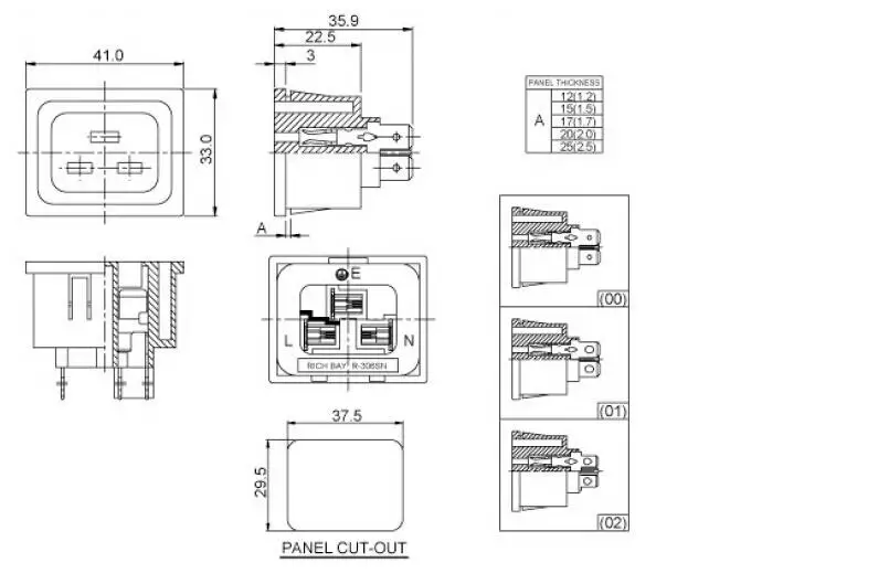 Ac Socket C19 Industrial Outlet Socket Iec C19 Female Power Connector ...