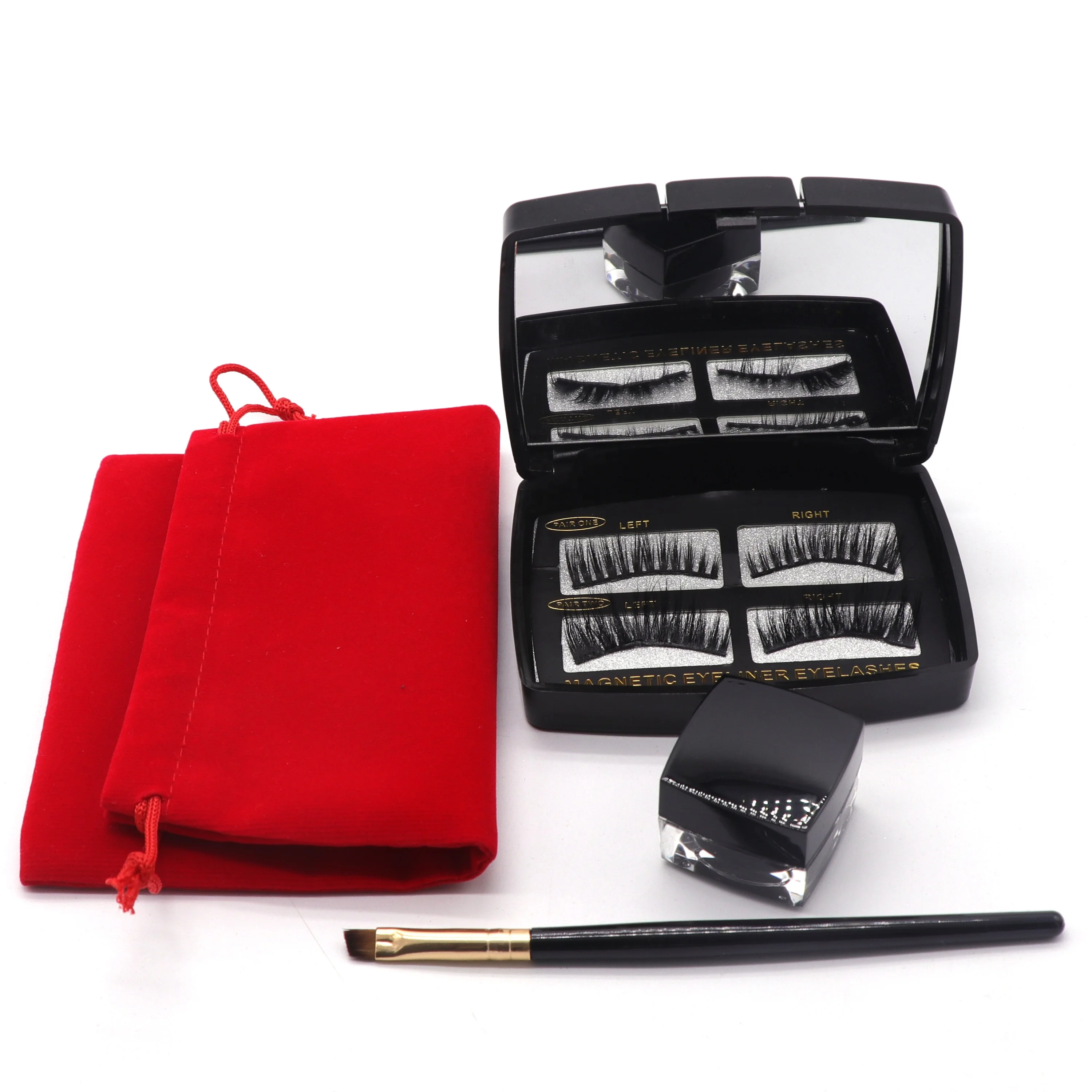 

Qingdao Factory 2019 New US Makeup Magnetischer Eyeliner with make up brush, Natural black