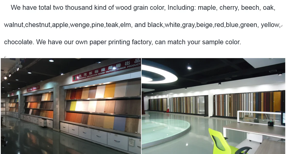 melamine colors showroom