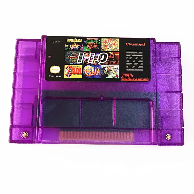 

16 Bits English version purple shell snes multi card 110 in 1