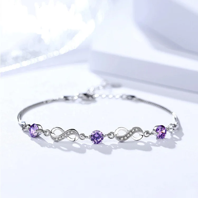 

Unique 925 sterling silver zircon bracelet women jewelry