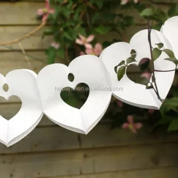 Chic Boutique Tissue Heart Garland Bunting Ivory Wedding Venue