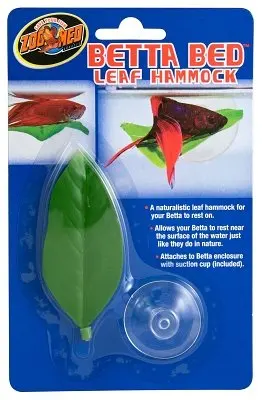 Asdomo Betta Bed Leaf Hammock 1PCS Betta Fish Leaf Pad Betta Hammock Toys Plastic Aquarium Plants with Suction
