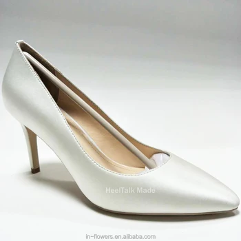 white silk wedding shoes