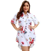

Wholesale short sleeve bow neck floral digital print dress spring dress