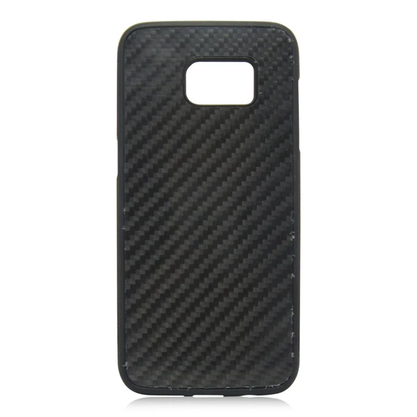 

TPU soft frame carbon fiber phone case for samsung s7 edge, Black