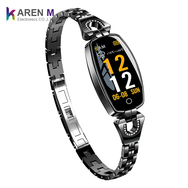 

2019 Cheap lady smart watch H8 waterproof smartwatch women with Heart Rate Monitor, Black golden silver