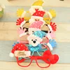 Lovely Non Woven Fabric Bear Santa Claus Christmas Party Glasses Frame