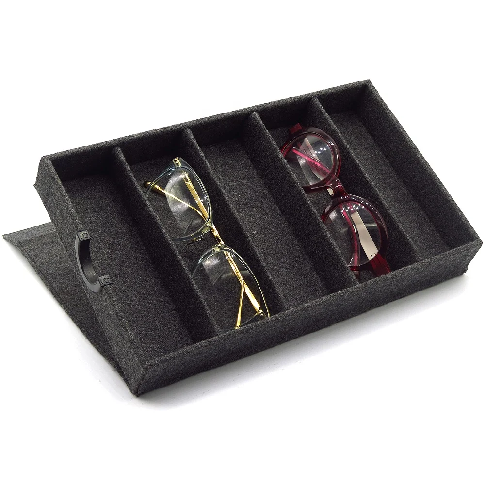 

Factory Wholesale Custom Logo Display Case Box Eyewear Trays, Dark grey