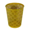 Home office metal punched hollow pattern gold paper waste bin