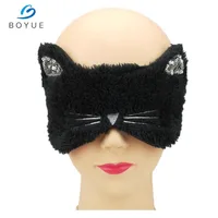 

wholesale black night travel plush eye mask