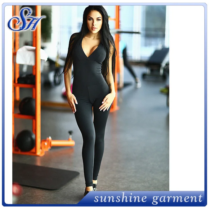 

2016 black exercise gym lycra sexy rompers for women, As photo shown