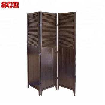 Simple Style Wooden Fixed Shutters 3 Panel Folding Screen Chinese Simple Style Wooden Fixed Shutters 3 Panel Folding Screen Chinese Room Divider