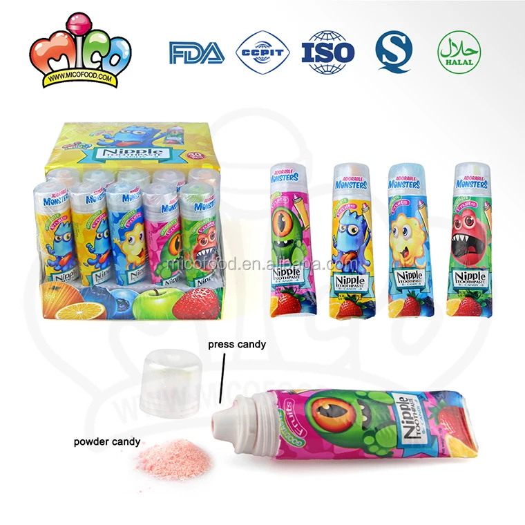 Cartoon Monster Toothpaste Sweet Fruit Powder Candy Buy Fruit Powder