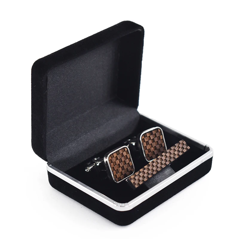 

custom square cufflinks and tie clip set