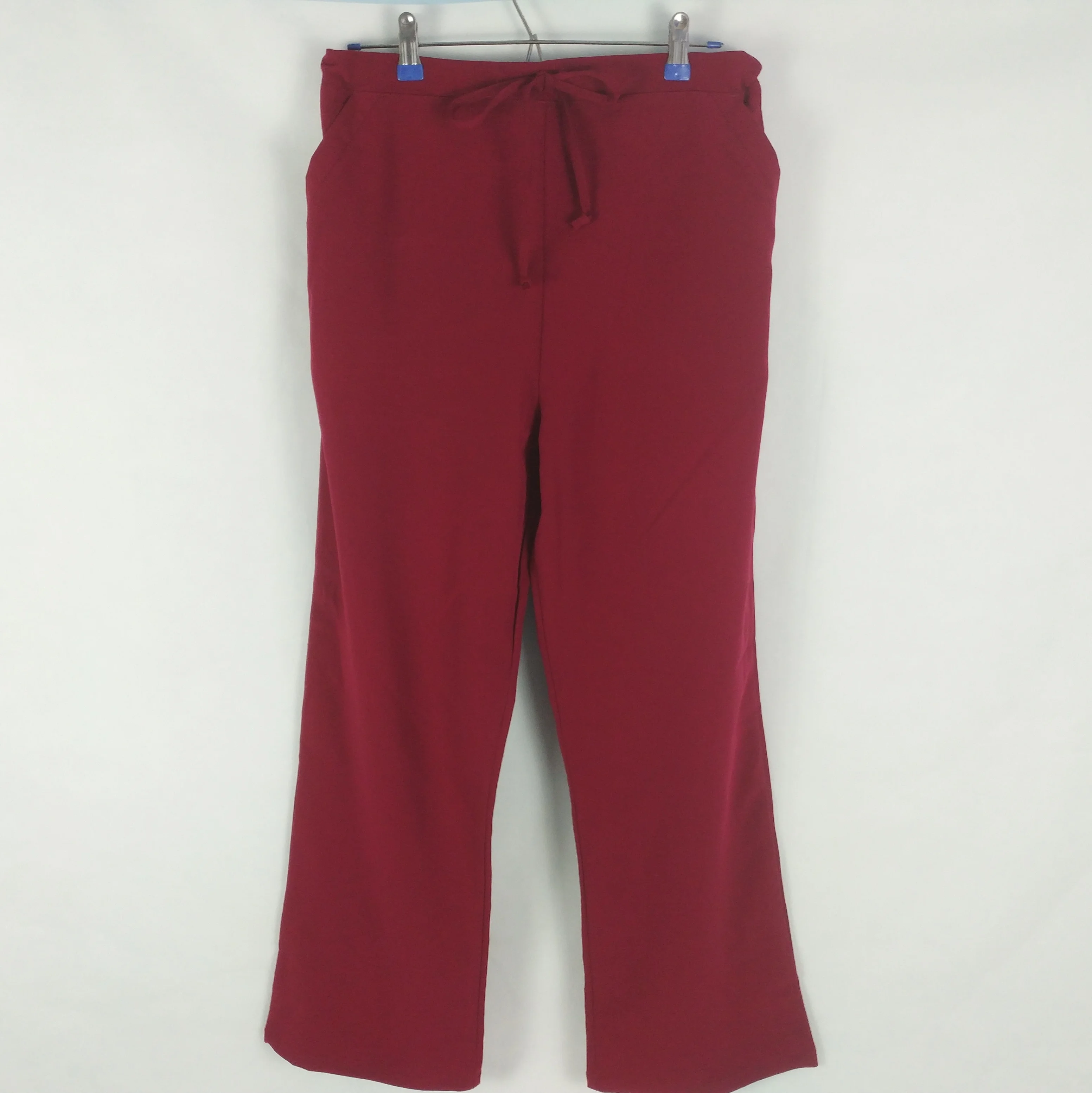 

Unisex full elastic waistband and drawstring scrubs uniforms pants, Rose madder