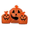 Halloween Pumpkin Plastic Lawn and Leaf Bags Orange Jack O Lantern Outdoor Fall Trash Bag Decor Pack of 3