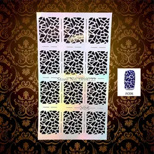 1PC Fashion Flash Nail Art Stencil Out Pattern Manicure Decals Nail Decoration JV206 Polish Makeup Tips