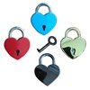 wholesale Purple Classic Heart Padlock Jewelry Boxes Lock Heart Shape Vintage Old Antique Style Mini Archaize Padlocks Key Lock