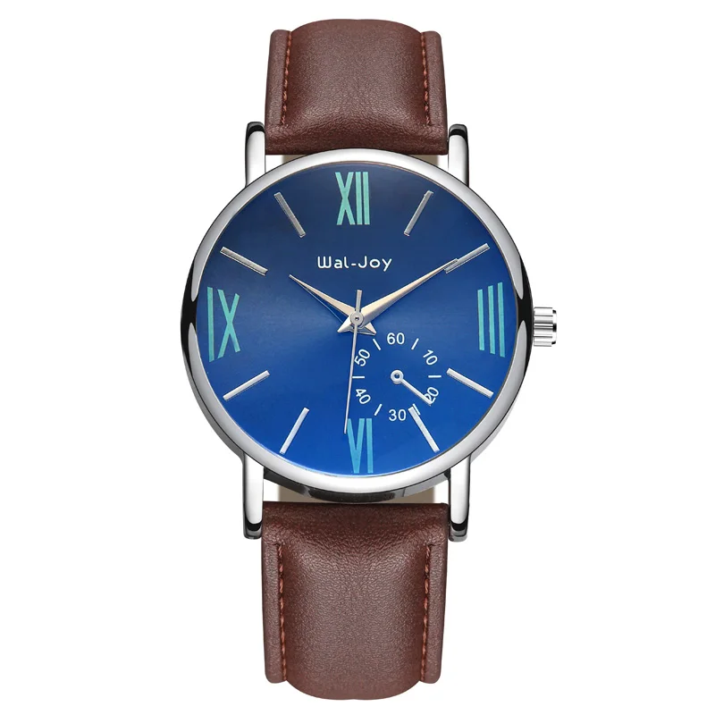 

WJ-8102 Special Wal-Joy Brand Creative Design Feature Charming Leather Watch Male Stylish Leather Strap Men Wristwatches, Multicolor