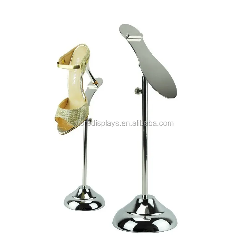 Polished Gold Shoe Store Display Racks,Retail Shoe Display Rack Stand