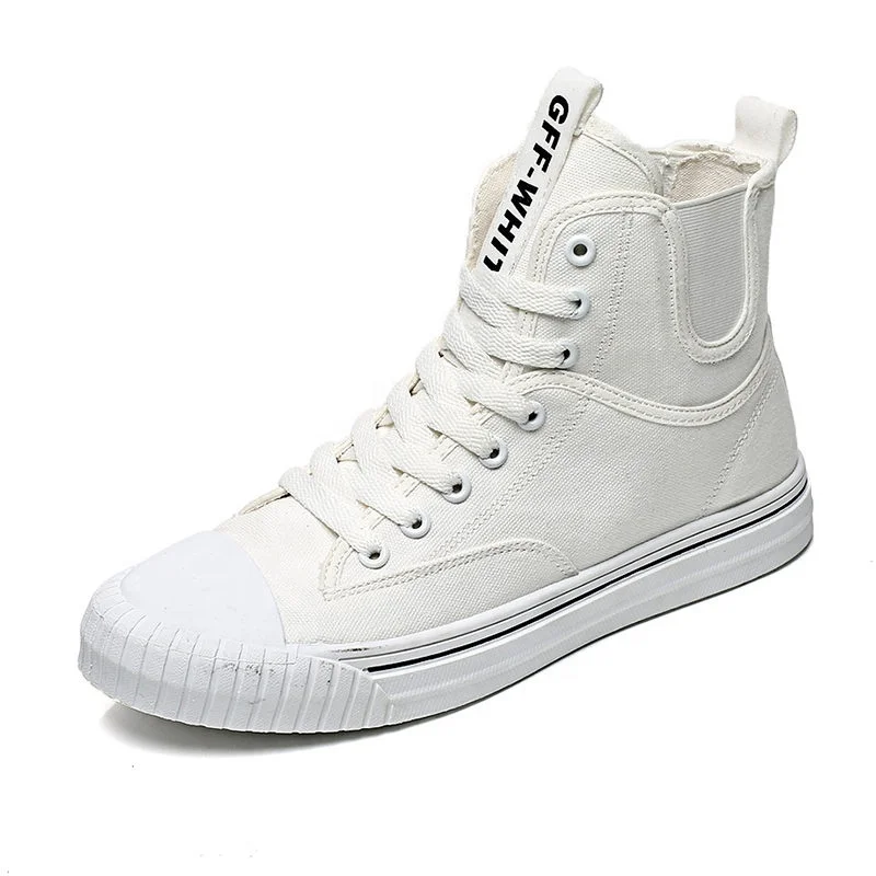 

Good quality factory vulcanized canvas shoes men white canvas shoes whole sale product, 3 colors