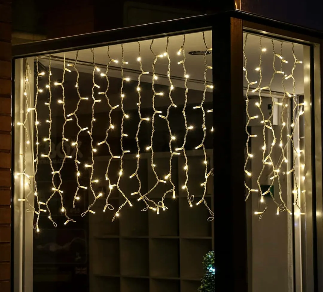 Waterproof led window curtain lights led icicle light fairy light string for Iindoor outdoor decoration
