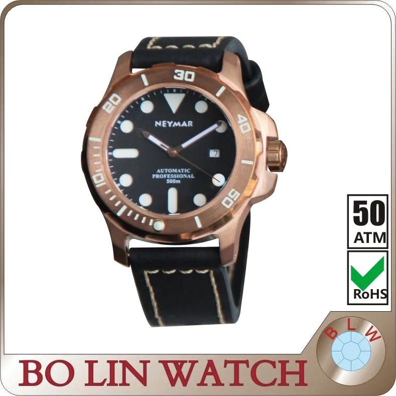 custom logo watch,mens luminous watch sapphire glass,50atm diving watch,private label bronze watch