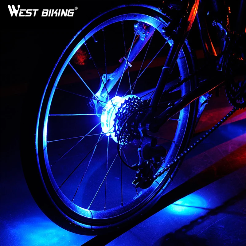 

WEST BIKING Waterproof Bike Rear Light Bicycle Tail Light Safe Led Bike Wheel Lights, Red;blue;white;green;coloured