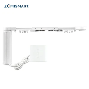 Image of Zemismart Smart House Motorized Zigbee Smart Curtains With Curtain Track Wall Switch SmarThings Control