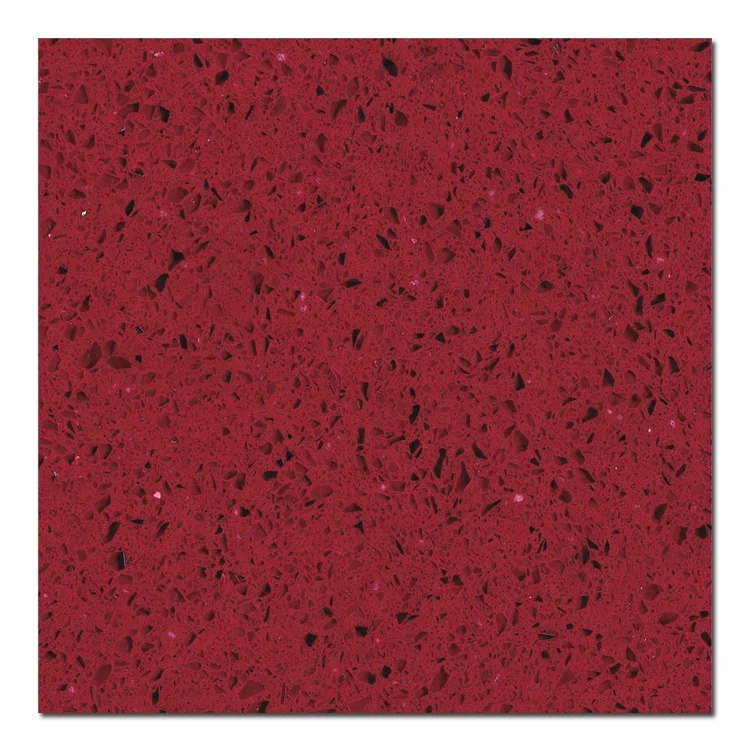 red color new design quartz solid surface for table top