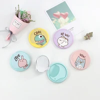 

Wholesale cute cartoon plastic folding make up round pocket mirror with comb