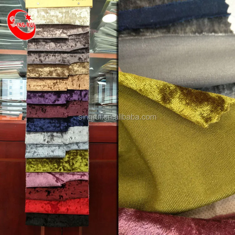 Retro And Nobel Style Upholstery Fabric Crush Silk Velvet Fabric For Sofa