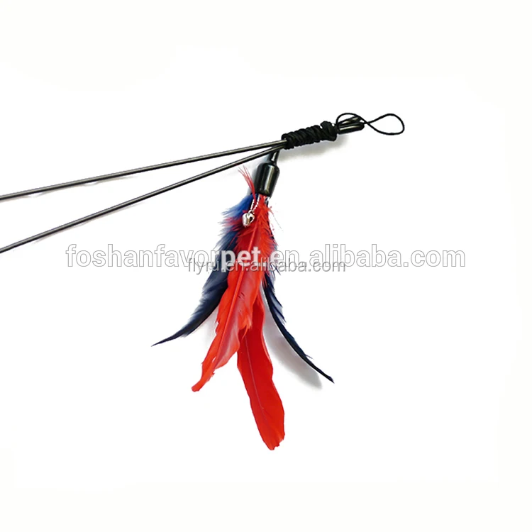 
New Natural Interactive Feather Cat Teaser Replaced feather Toy 