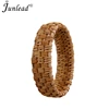 Junlead New Fashion Handmade Straw Weave Rattan Bracelet Bangle Simple Big Round Vine Braid EP Bracelet Bangle For Women Jewelry