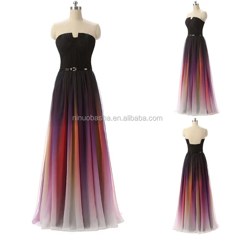 

NW1201 Graduated Colors Women Dress Chiffon Prom Gown special occasions prom dresses, As picture shows